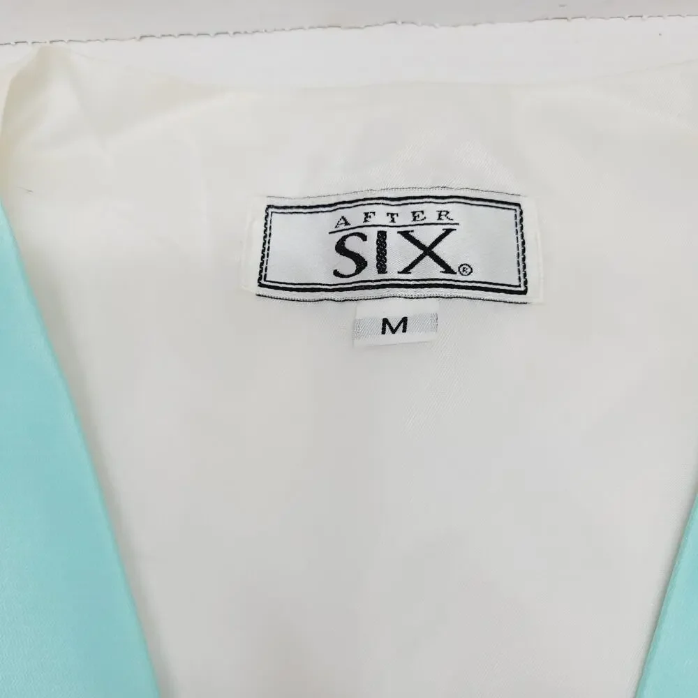 After Six Formal Vest Robbins Egg Blue Satan Wedding Prom Mens Size Medium